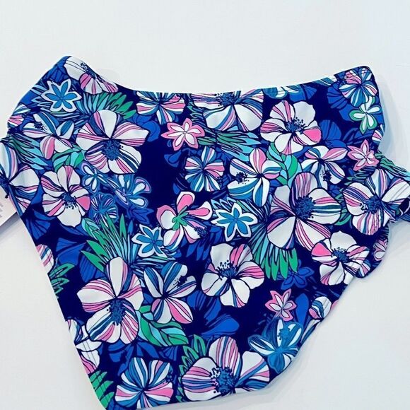 SUNDAZED Tatum Floral-Print Tie Side High-Waist Bottoms, swimsuit L New Blue - Picture 9 of 9